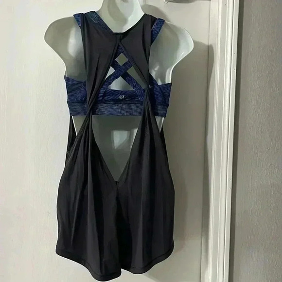 Lululemon Women's Built in Sports Bra Draping Open Back Tank Top Size 8 - Picture 1 of 6